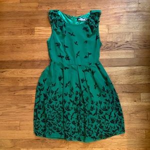 Green Paper Plane Dress